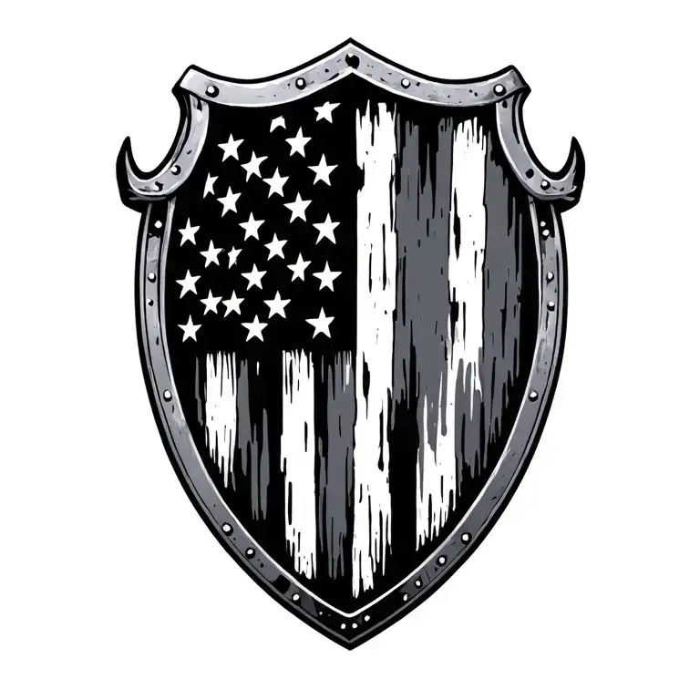Distressed American Flag Shield