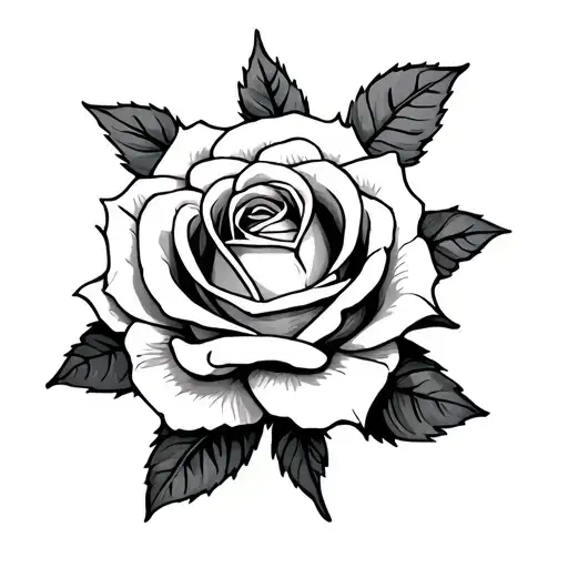 Rose With Roman Numerals