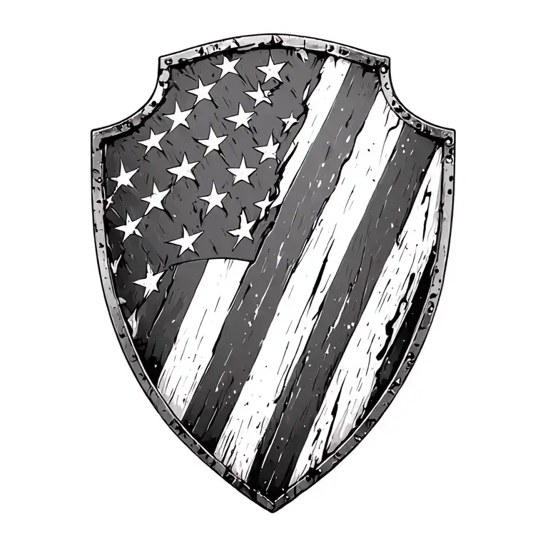 Distressed American Flag Shield