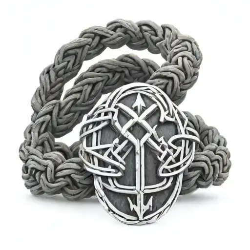 Bracelet Viking Avec Rune Intertwined Representing