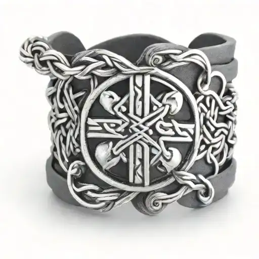 Bracelet Viking Avec Rune Intertwined Representing