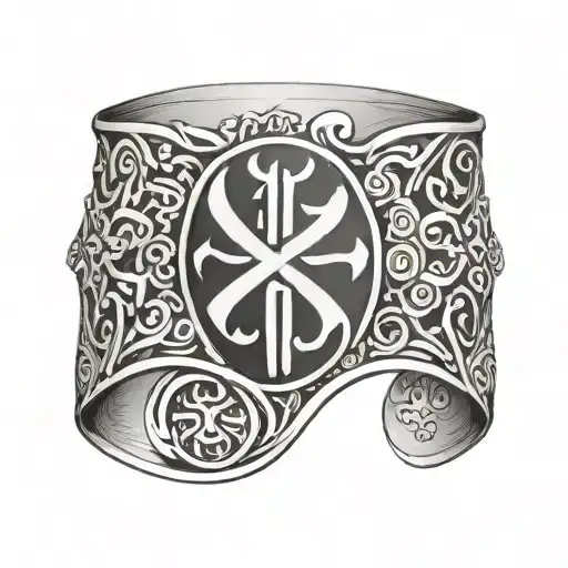 Manchette Bracelet Viking Runes