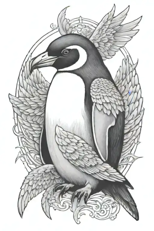 Penguin With Angel Wings