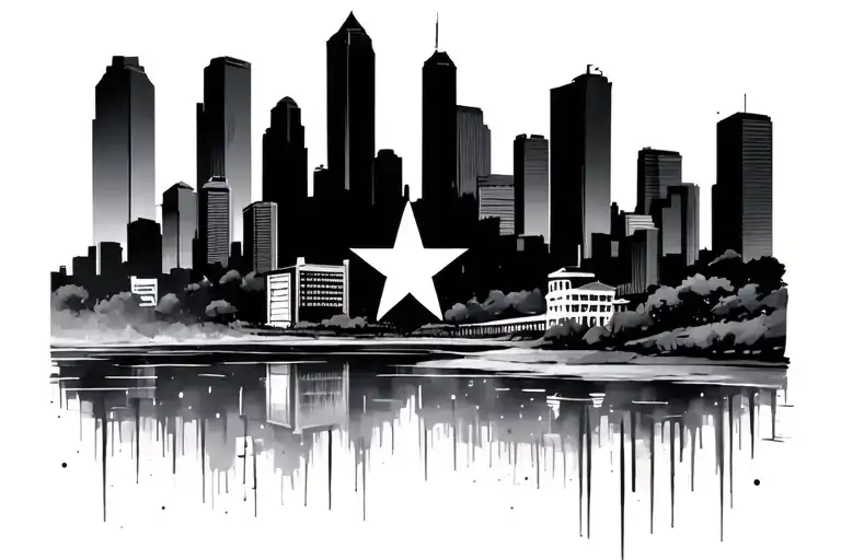 State Of Texas With Fort Worth Skyline
