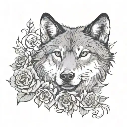 Wolf Blended By Roses