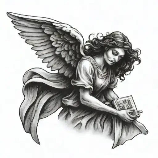 Angel Holding A Banner