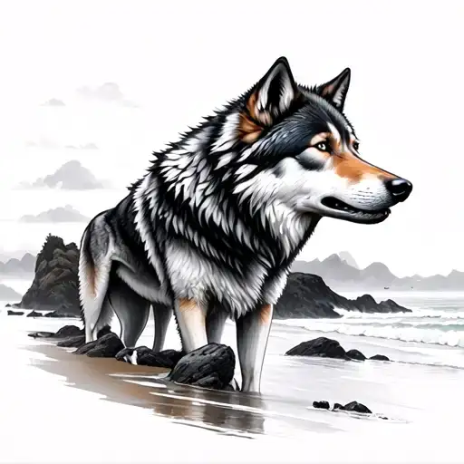 Wolves With Beach Landscapes