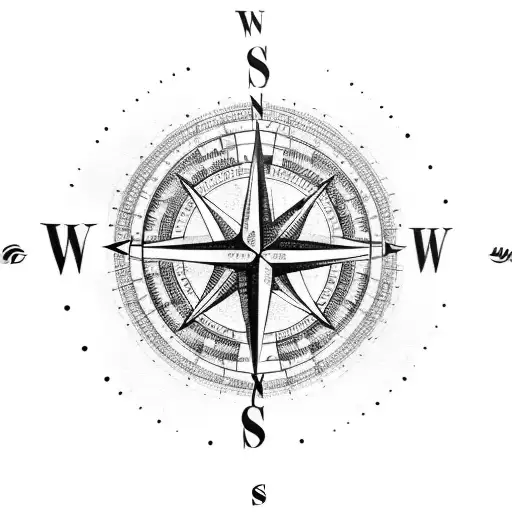 A Compass Surrounded By Various Wildlife Animals