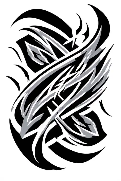 Tribal Dart Intertwined To Represent