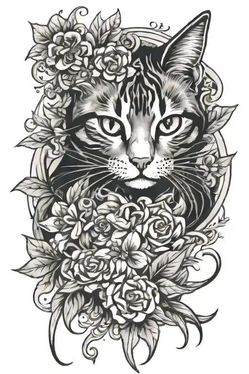 Cat Flower Book Paint Brush