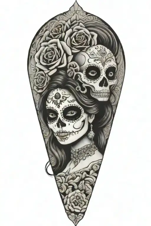 Alamo Dia De Los Muertos Woman Background Alamo On The Bottom