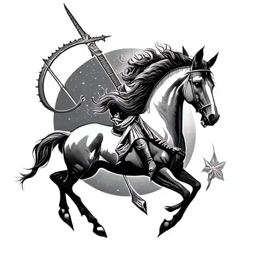 Mythical Tattoo On Sagittarius