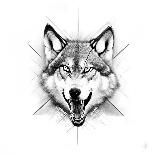 A Cross That Transforms Into A Wolf Head