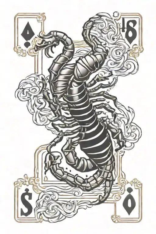 Scorpio Zodiac Sign With Four Aces Spread Out