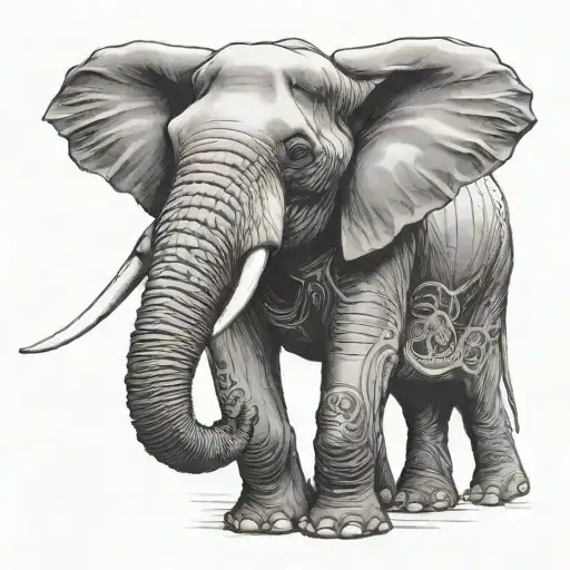 Elephant With Music Sheet Flowing Out The Trunk