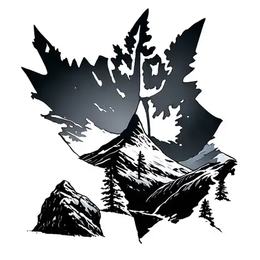 Can You Generate A Tattoo That Represents My Trip To Canada In Canadian Rocks With My Dad Tattoo