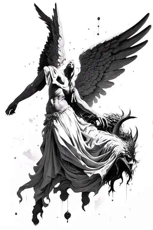 Angel Turning Into Demon Half Angel Falling
