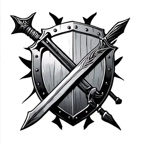 Bow And Arrow And Sword And Shield