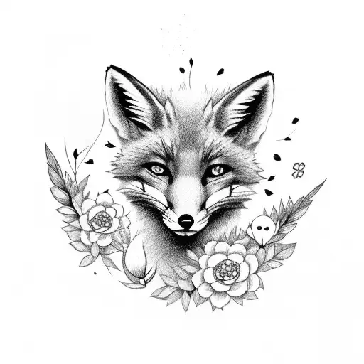 Little Fox With Manly Flowers Sleeve
