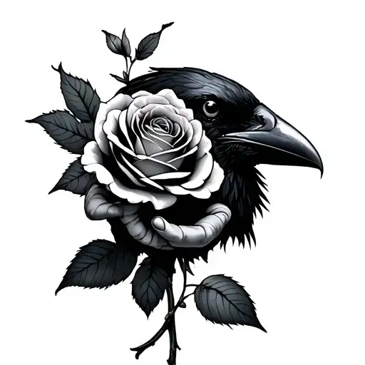 Raven Holding Rose