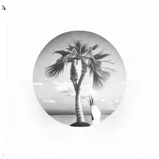 Palm Tree Sunset Black And White Pura Vida