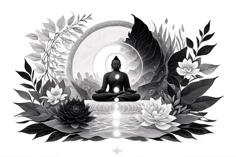 Chakras Of Life With Buddhist Touch Of Nature