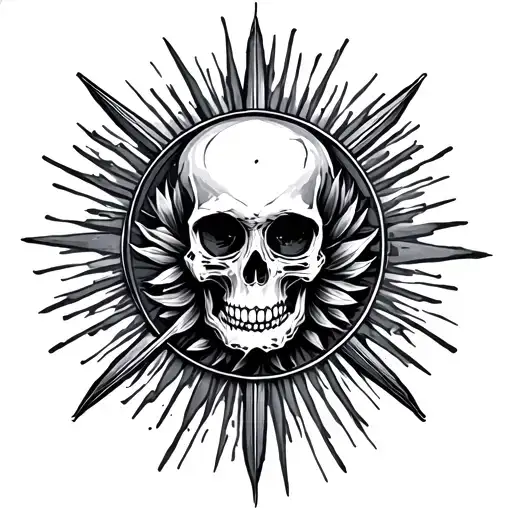Skull Sunrise Anchor Cross