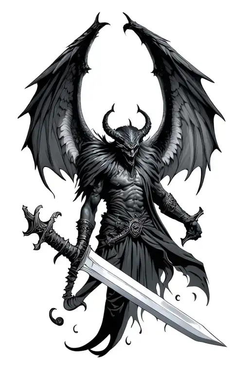 Demon Wings With Sword