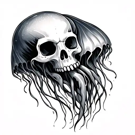 Jellyfish With Skull Inside