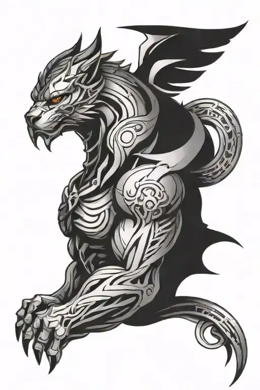 Create A Tattoo Design Representing The High Value Of Strength And Technology
