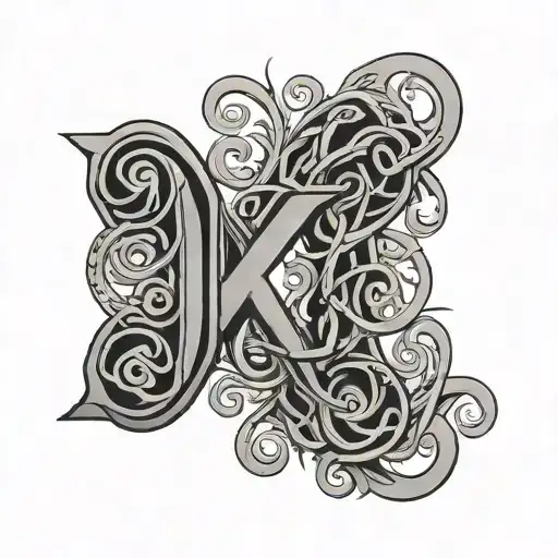 Celtic Letter A Intertwined With The Letter K Name Letter