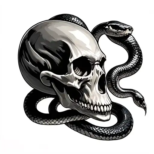 Skull With Snakes