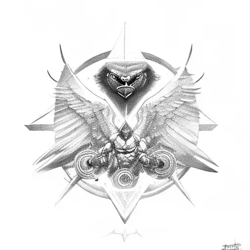 Vulture With Warrior Body Summoning Demon