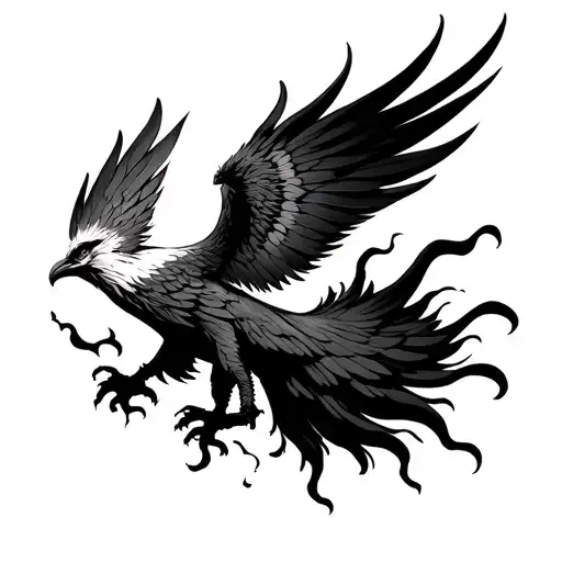 Phoenix Rising From The Ashes Symbolizing Rebirth