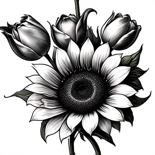 Tulips Sunflower Dove