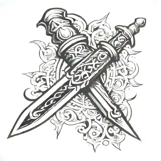 Dagger W Face On The Blade