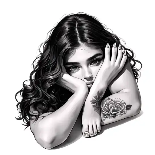 Girl Beautiful Feet Posed With Beautiful Nails