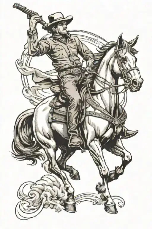 Cowboy Riding A Horse