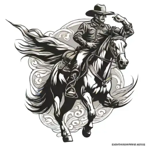 Cowboy Riding A Horse