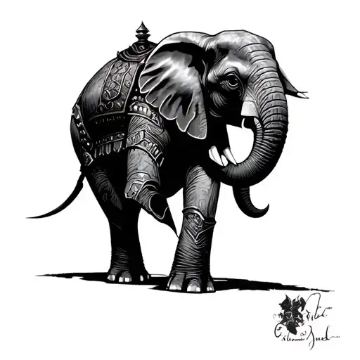 Elephant In War Armor Dark