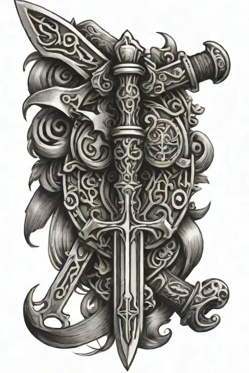 Knifes Adorned With Religious Symbols