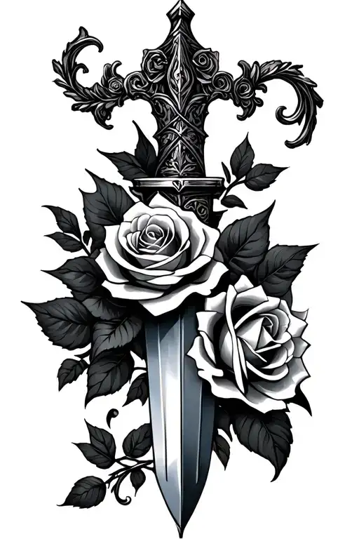 Dagger With Roses