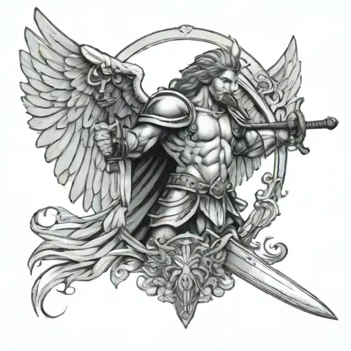 Arch Angel With Sword And Shield