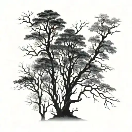 Creepy Forest Trees Background Looking