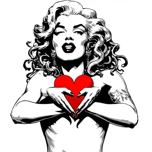 Angry Marilyn Monroe Medusa Holding A Broken Heart