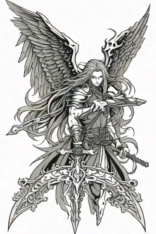 Genesis Rhapsodos Rapier And Sephiroth Masamune With Black Angel Wing