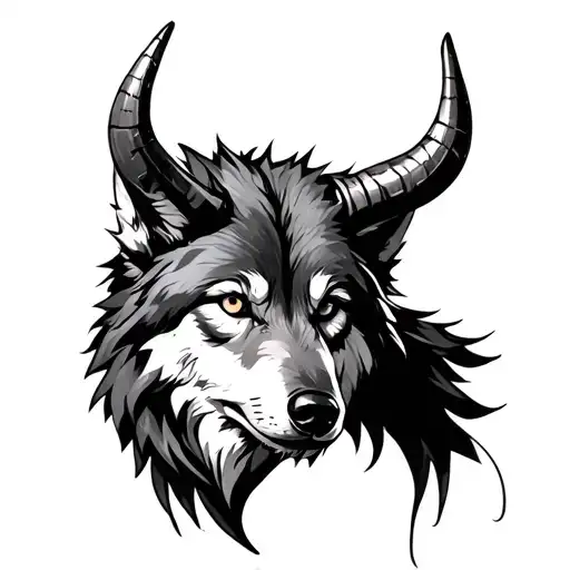 Wolf With Horns