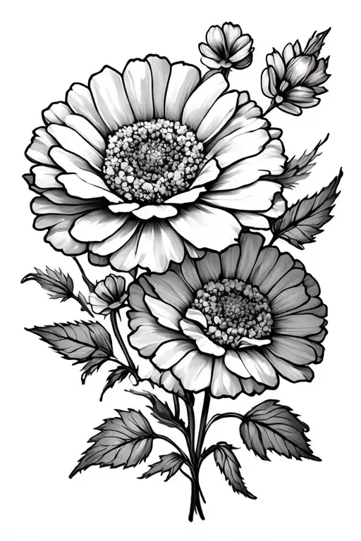 Marigolds Cosmos Honeysuckles Rose Wrapped