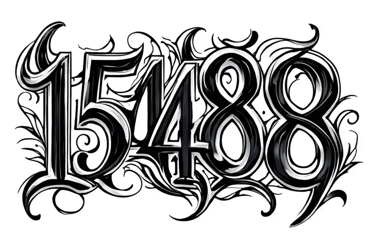 Make Me A Tattoo With The Numbers 1 5 4 8 6 3 7 2 Black Lines