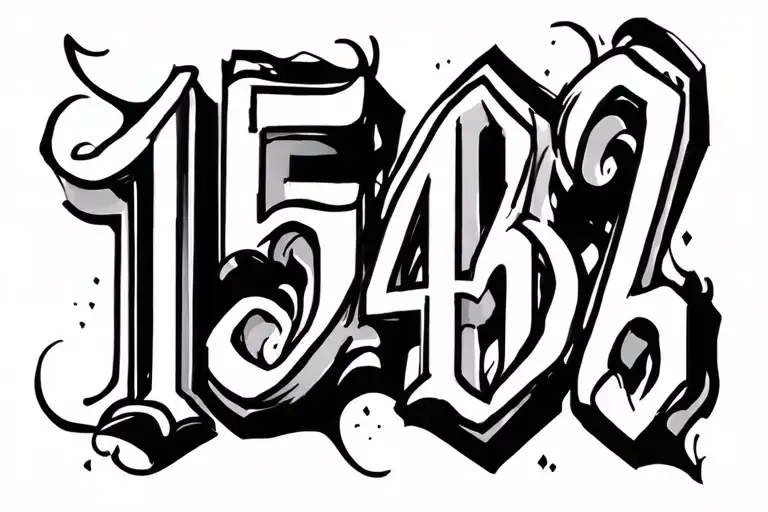 Make Me A Tattoo With The Numbers 15486372 Black Lines